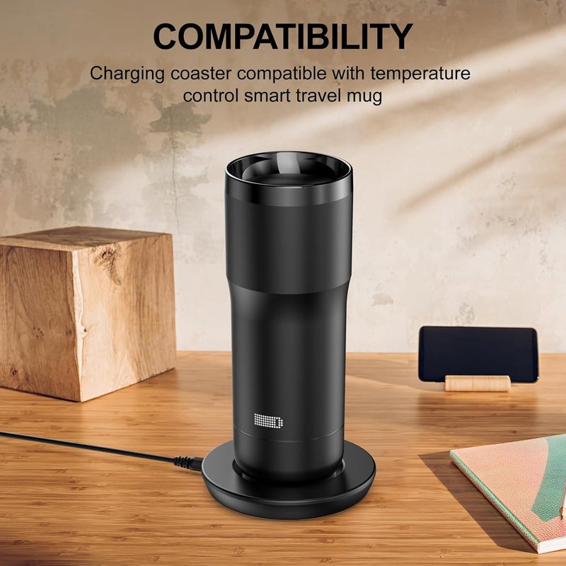 underhub Charging Coaster 2 Compatible with Embo Temperature Control Smart Mug 2 and 1 - Mug Power Cord - Charger Dock Base for Wireless Warmer Cup Accessories (Black) - Image 5